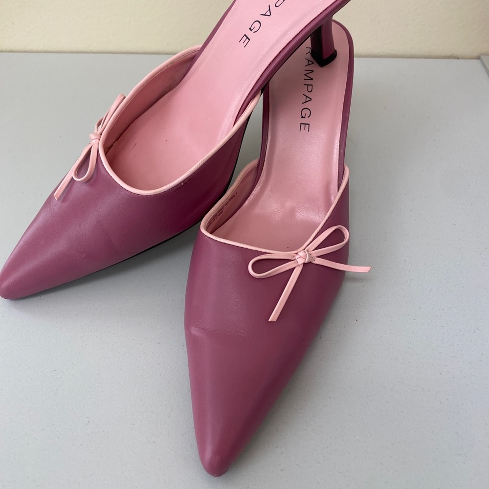 Rampage pink mules 2” heel